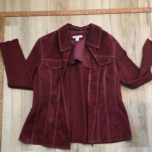 Coldwater Creek Women's Corduroy Jacket - Deep Burgundy